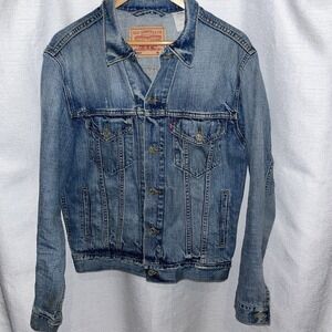 Levis Denim Standard Trucker Jacket '09 Med Mens Blue Jean Western 70507 Hipster